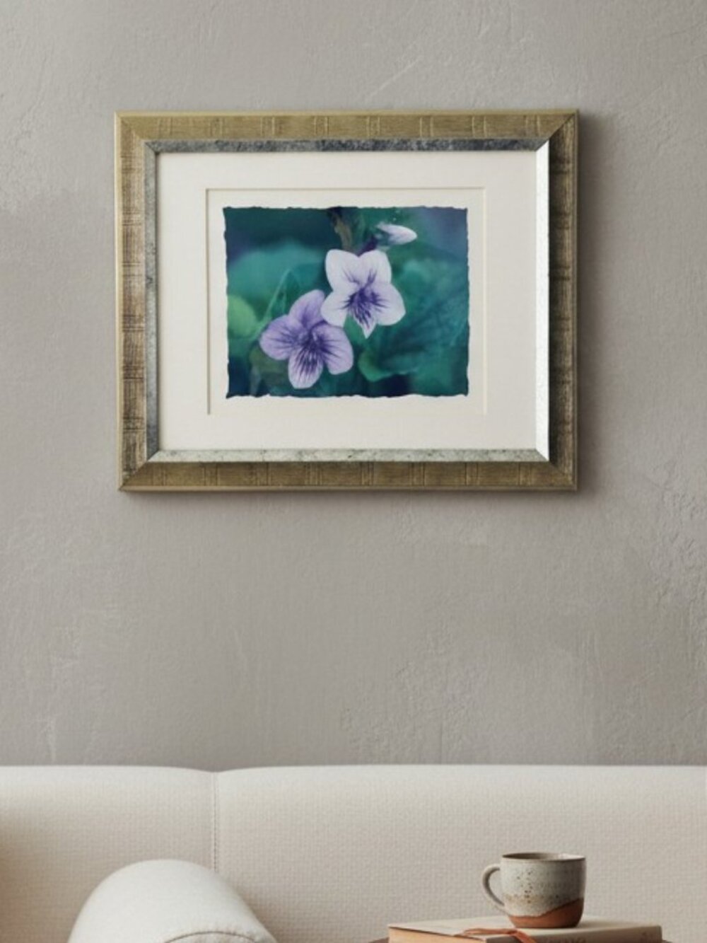 Violets Framed & Matted Floral Print